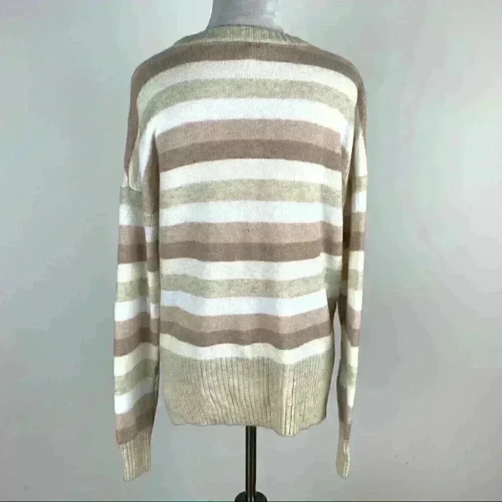 New Time and tru womens sweater size S 4-6 multicolored striped knit